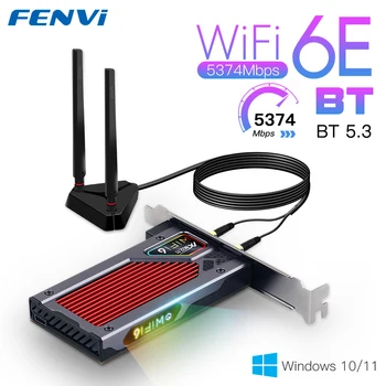 Fenvi Desktop Wi-Fi 6E AX210 PCIe-Langaton Verkkosovitin 2.4 Ghz/5G/6G Bluetooth 5.3 802.11 ax Intel AX210NGW Langaton Wifi6 Kortti Windows 10