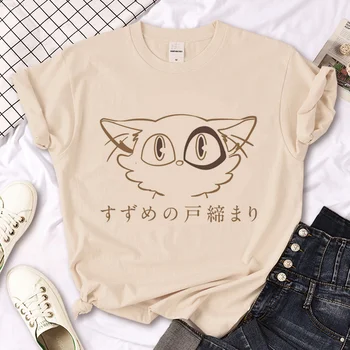 Suzume Ei Tojimari Kissa Daijin t-paita naisten hauska t-paidat naisten graafinen vaatteita