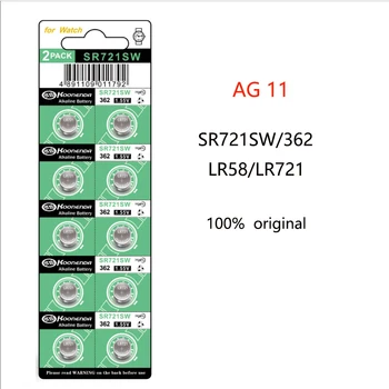 100% alkuperäinen 10KPL AG11 SR721SW 362 LR721 362A L721F 1.55 V-Painiketta Battery Watch-Painike Akku Katso Akun