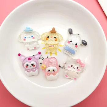 10kpl Söpö Sanrio Anime Hello Kitty Kuromi Resine Söpö My Melody Cinnamoroll Puhelin Tapauksessa Hiusneula Sisustus