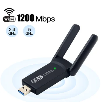 1200Mbps USB-WiFi-2.4 G/5G Network Adapter Card Langaton Ulkoinen Vastaanotin Wi-Fi-Sovitin Wireless AC USB 3.0-Lan Ethernet-1200M