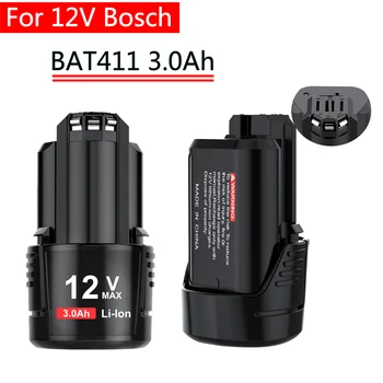 12V Bosch 3000mAh BAT411 Korvaava Akku Bosch 12V Akku BOSCH BAT412A BAT413A D-70745GOP 2607336013 2607336014 PS20-2