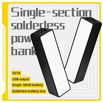 18650 Akku Power Bank Tapauksessa 1Cell ei Akku Ei Hitsaus-USB-Lataus-Kierrätys-Kestävä Mini Musta Kit 5V1A DIY Portable