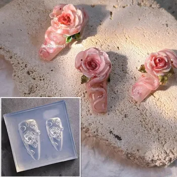 1kpl Pioni 3D Akryyli Hometta Tulip Nail Art Koristeita Kynnet DIY Silikoni kielo Nail Art Malleja Kynsien Multaa