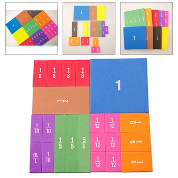 22pcs Värikäs Magneettinen Rainbow Laskenta Murto-Laatat Matematiikka Leluja Montessori Matematiikka Opettaa Lapsille Oppimisen Koulutus-Lelut