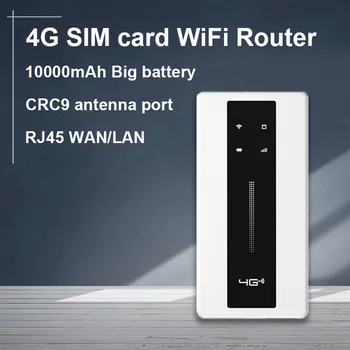 4G SIM-kortti wifi-reititin 10000mAh Iso akku lte-modeemi travel pocket MIFI hotspot RJ45-Portti CRC9 antennin porttiin kannettava WiFi