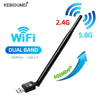 5G WiFi-Sovittimen Verkko-Kortti Dual Band 2.4 G 600 mbps 18dBi USB-WIFI-Bluetooth-Wi-Fi-Sovitin Antenni Ilmainen Driver for Windows-KÄYTTÖJÄRJESTELMÄ