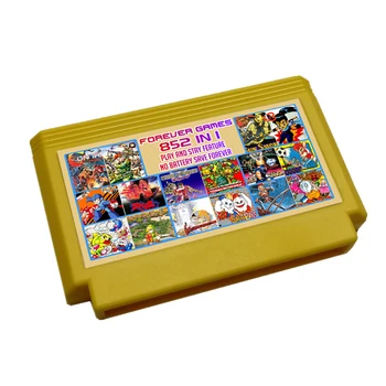60 Pin-8-bittinen Peli kasetti 852 ilmaisia pelejä klassinen kokoelma FC-pelikonsoli, Musta Keltainen Laatu Shell Tapauksessa