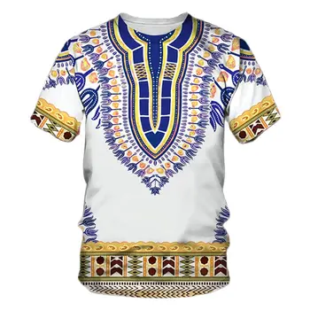 Afrikkalainen Vaatteita Miehille Rievuissa T-Paita Perinteisiä Vaatteita Lyhyt Hiha Rento Retro Streetwear-Vintage Etnisten Tyyli