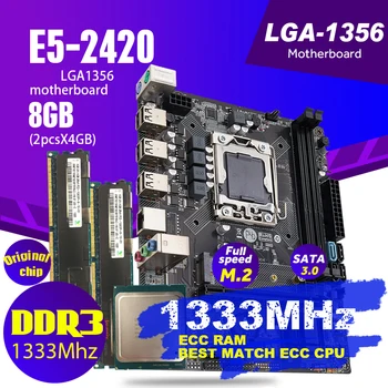 Atermite 1356 Emolevy Asettaa Xeon LGA 1356 E5-2420 C2 Cpu 2kpl x 4GB = 8GB 1333MHz DDR3 ECC REG Muisti Ram PC3-10600R