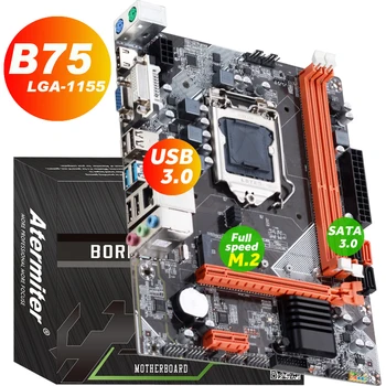 Atermiter B75-Emolevy Intel LGA 1155 i3 i5 i7 E3 DDR3-1333/1600 mhz 16 GT SATA3.0 USB3.0 PCI-E VGA HDMI PELI