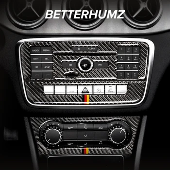 BETTERHUMZ Hiilikuitu Mercedes Benz W176 X156 GLA-C117 CLA B-Luokkaa, CD-Paneeli Trim Kansi Tarra, Auton Sisätilojen Lisävarusteet