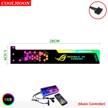 Coolmoon 5V Pieni 4PIN RGB-LED-Valo GPU Tuki VGA Haltija 25cm/28cm Näytönohjain Kiinnike Tietokoneen Alustan PC-Tarvikkeet