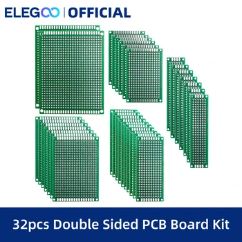 ELEGOO 32 Kpl Kaksipuolinen PCB Hallituksen Prototyyppi Kit for DIY Juotos 5 Koot Yhteensopiva Arduino Sarjat