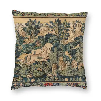 Eläinten Ja Hevosten Woodland-Aukiolta Heittää tyynyliina Sisustus Tulostus Antiikki ranskan Tapestry Tyyny Kansi varten Olohuone