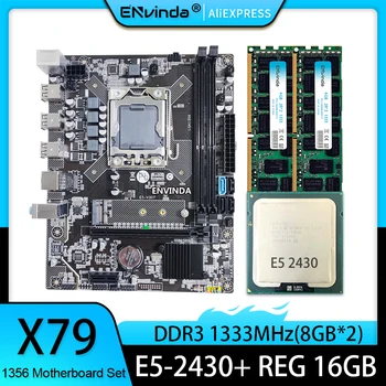 ENVINDA X79-Emolevy LGA 1356 Asettaa Kit Xeon E5-2430 CPU-Prosessori, 16GB(2*8 GT)DDR3 ECC RAM-Muisti M. 2 NVME X79-V309