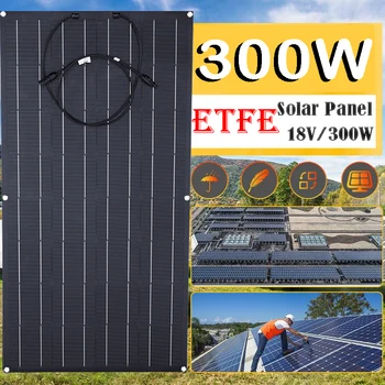 ETFE 300W Joustava aurinkopaneeli Kannettava aurinkokenno Energia Laturi DIY-Liitin Älypuhelimen Lataus Järjestelmä Auton Camping
