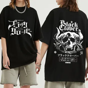 Hauska Anime Musta-Apila kaksipuolinen Tulostus T-paita, Miesten Harajuku Graafinen T-Paita Streetwear Viileä Hip Hop-T-Paita Ylimitoitettu