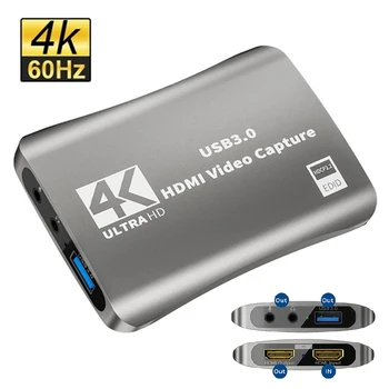 HD-Video Capture-Kortti 4K 60fps USB 3.0-Loop-out HDMI-yhteensopiva Audio Mic Streaming PS4 5 Nintendo Kytkin Peli Kaapata