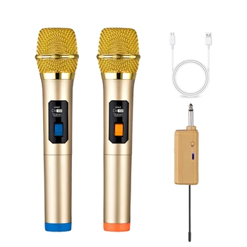 Heikuding Langaton Mikrofoni UHF Dual Langaton Dynaaminen Mikrofoni Järjestelmä, jossa on Ladattava Vastaanotin Laulaa karaokea Dj Mikrofoni