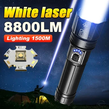 High Power LED Taskulamppu Valkoinen Laser Ladattava Taskulamppu Super Tehokas Flash Light Long Shot Ulkouima-Lyhty Camping Pää-Lamput