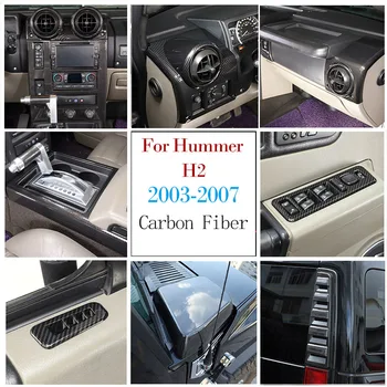 Hummer H2 2003-2007 ABS-Hiilikuitu Auto-Center Control Panel Kattaa Ilmastointi Pistorasiaan Kattaa Auton Sisätilojen Lisävarusteet