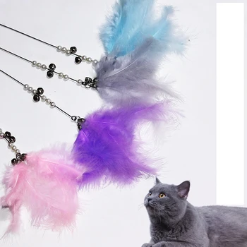 Interaktiivinen Kissan Lelut Hauska Tikku-Kissa onki Peli Sulka Sauva Stick Lelu Bell Lemmikkieläinten Tarvikkeet Kissan Lisävaruste