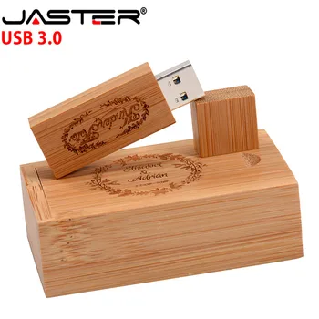 JASTER USB 3.0+Laatikko (Ilmainen Custom Logo) Vaahtera Puu Usb Flash-Asema Muistitikku 4 GT 16 GT 32 GT 64GB Memory Stick Asiakkaan LOGO