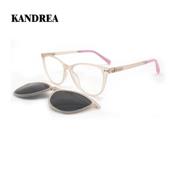 KANDREA Retro Cat Eye Clip Runko Aurinkolasit Naisten Muoti Polarisoitunut Silmälasit, Miesten Optinen silmälasien C8010