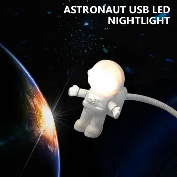 Kannettava Usb Powered Night Light Astronautti Muoto Lukeminen Työpöytä Lamppu 5v Led-Valo Tietokone, Kannettava tietokone, Pc-Valaistus Tila