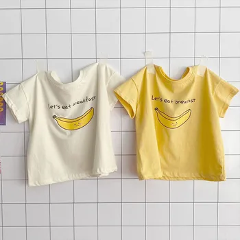 Kesän Söpö Banaani T-paita Vauva Tyttö Uusi Tulostaa T-paita Muoti Monipuolinen Puuvilla Mukava Topit Pojat Taapero Löysä t-Paita