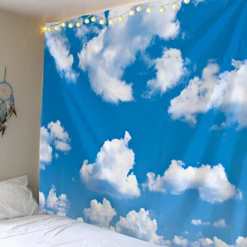 Kodin sisustus-tapetti sininen taivas ja valkoiset pilvet kuvakudos sunrise sea seinävaate makuuhuone, olohuone 230x180cm tapiz