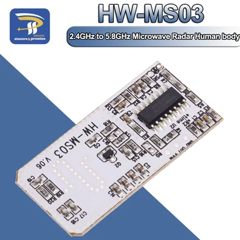 Korkea Suorituskyky Motion Sensor HW-MS03 2,4 GHz: n ja 5,8 GHz Mikroaaltouuni Tutka-Ihmisen kehon induktio-PIR-kytkin Moduuli Arduino Diy