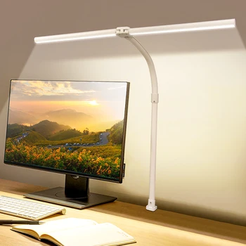 LAOPAO Kaksinkertainen Pää LED Desk Lamppu EU: n/US Arkkitehti Pöytä Valaisimet Toimisto-24W Kirkkain 5Color Tilat ja 5-Silmien Suojaus Himmennettävä lamppu