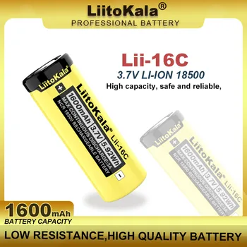 LiitoKala Lii-16C 18500 1600mAh 3.7 V Ladattava Akku Recarregavel Litium-ion Akku LED-Taskulamppu