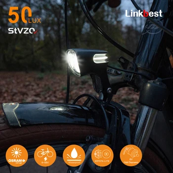 Linkbest 50 Lux Sähköinen Polkupyörän Valo C7 Edessä Pyörä Valoa Ajovalaisin Vedenpitävä Hub Dynamo Mountain Cycling Pyörä Tarvikkeet