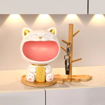 Luova Lucky Cat Avain Varastointi Sisustus valo luksushotelleista suuri suu kissa Maneki Neko Kotiin kuisti Koriste koristeet