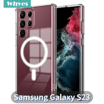 Magneettinen Puhelin Tapauksessa Samsung Galaxy S23 Plus Ultra S23 S22 Ultra Plus Selvää, Akryyli-Puhelimen Kansi Samsung S22 S23 Plus tapauksessa