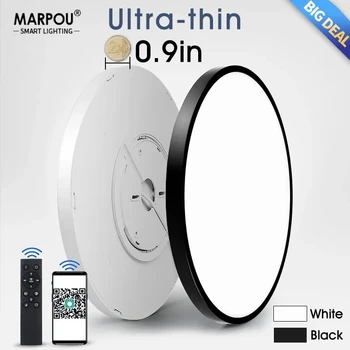 MARPOU 0.9 tuumainen Ultra Ohut Smart LED Katto Lamppu Kattokruunu APP Ohjaus Himmennettävä Valot Huoneeseen Valaisin Sisustus Makuuhuone Elää