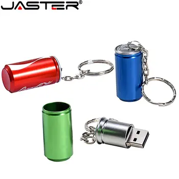 Metalli Koksi Tölkit Pen-Asema USB 2.0-avaimenperä Flash-Asemat Todellinen Kapasiteetti Punainen Memory Stick Lahja U Disk 64GB/32GB/16GB/8GB