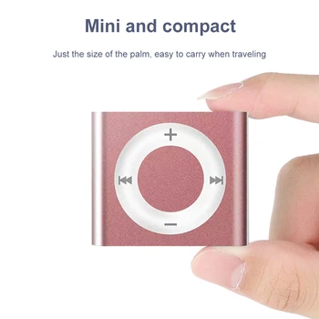 Mini Audio-MP3-Soitin Kannettava Metalli-Clip-on 64G Laajennus 180mAh Rakentaa Ladattava Kuulokkeet Tukea TF Kortti Opiskelijoille