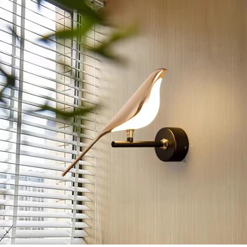 Moderni Kultainen Lintu LED-seinä lamppu Harakka lintu malli Valo lampetti valo sisäuima-valaistus kodin keittiö yöpöytä makuuhuone, olohuone