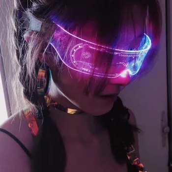 Neon Party LED-Valon Lasit LED-Lasit Lanka syttyy Visiiri Silmälasit Baari Kasvaa Suojalasit Halloween Joulu Juhla
