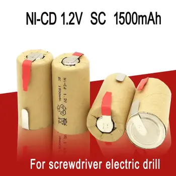 Ni-Cd 1.2 V 1500mAh Sub-C korkea teho 10C ladattava akku power tools sähkökäyttöinen porakone työkalu, akku nicd-akku