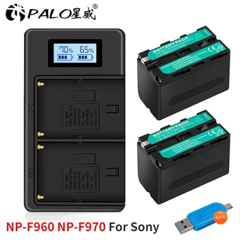 PALO NP-F970 F960 Li-ion Kamera Akku + LCD-Dual Laturi Sony NP-F930 F970 F960 F990 F550 F570 QM91D CCD-RV100 TRU47E