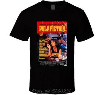 Pulp Fiction 90-luvun Klassiset Vintage-Elokuvan Miesten T-Paita, Musta, Lyhyt Hiha Paidat Topit Ylisuuret Puuvilla Tees Ilmainen Toimitus