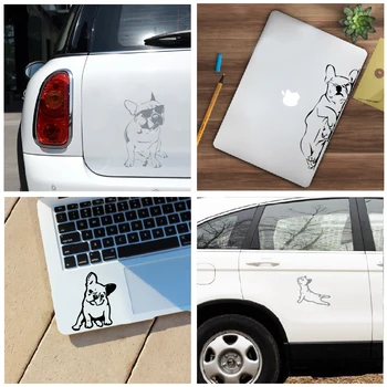 Ranskanbulldoggi Kannettava Tarrat Apple MacBook Air / Pro Sisustus , Hauska Koira Siluetti Vinyyli tarra Tarra Auton Ikkunasta Sisustus