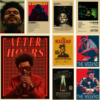 Rap-artisti The Weeknd Retro Juliste Voimapaperi, - Tuntien Tulostaa DIY Vintage-Home-Huone, Baari, Kahvila Sisustus Esteettinen Art seinämaalaus