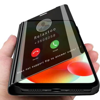 Redmi12C Tapauksessa Smart Mirror Flip Nahka Kansi Xiaomi Redmi 12C Redmy 12 C C12 4G 22120RN86G 6.71