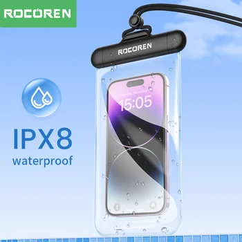 Rocoren Vedenpitävä Puhelin Tapauksessa iPhone 14 13 Pro Samsung Xiaomi Universal vesitiivis Puhelin Pussi Läpinäkyvä suojakansi